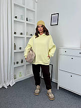 Тепле худі на флісі оверсайз батал великого розміру Розміри: 48-50, 52-54, 56-58, 60-62, фото 2