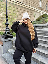 Тепле худі на флісі оверсайз батал великого розміру Розміри: 48-50, 52-54, 56-58, 60-62, фото 2
