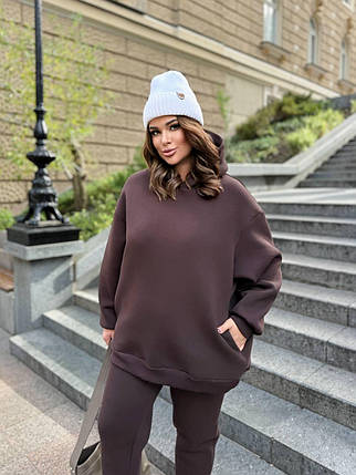 Тепле худі на флісі оверсайз батал великого розміру Розміри: 48-50, 52-54, 56-58, 60-62, фото 1