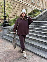 Тепле худі на флісі оверсайз батал великого розміру Розміри: 48-50, 52-54, 56-58, 60-62, фото 4