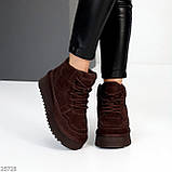 Стильні жіночі зимові кросівки на високій підошві, жіночі зимові хайтопи, зимові автоледі, фото 3