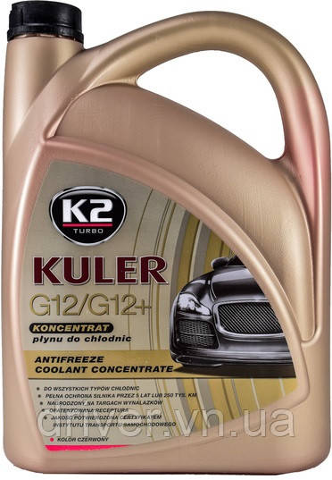 Антифриз (Концентрат -80) 5kg Червоний "K2" KULER G12/G12+ (T215C) (4шт/ящ), фото 1