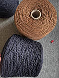 Пряжа мериносова Canberra cable Lanecardate 3*2/15.5 вікунья, 100 грамів, фото 5