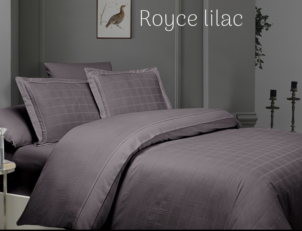 Постільна білизна Frist choice сатин Delux полуторний розмір Royce lilac, фото 1