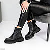 Шикарні зимові чорні лаконічні черевики натуральна шкіра, фото 8