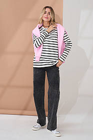 Джинси для вагітних Anne чорні зі сніжним ефектом