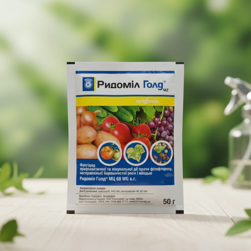 🌿🧪 Фунгіцид Ридоміл Голд, Syngenta 50 г — системний комбінований захист рослин, фото 1