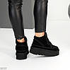 Чорні низькі уггі на шнурівці на потовщеній підошві, фото 8