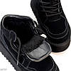 Чорні низькі уггі на шнурівці на потовщеній підошві, фото 9
