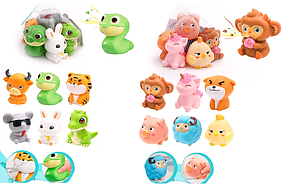 Іграшка для купання, 4шт, тварини, 7см, 2 види P599-101-102