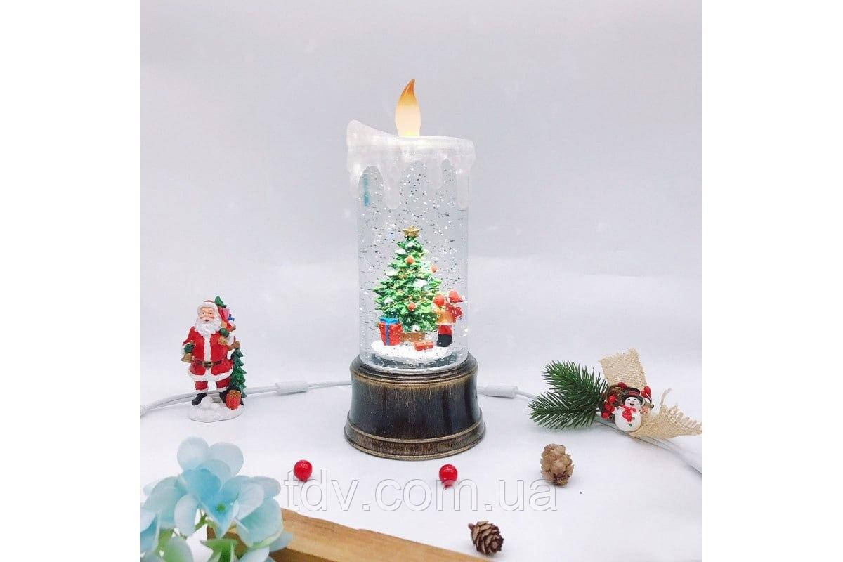 Новорічний LED світильник-декор “Свічка” HC-G030, сніжний, фото 1