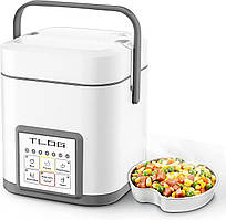 Мінімаринка TLOG 2,5 чашки, не приготована, портативна рисоварка об'ємом 1,2 л, маленька рисоварка для 1-2 осіб, персональна