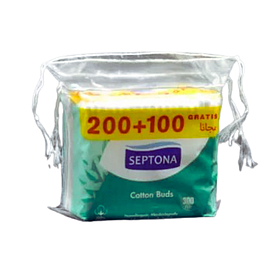 Ватні палички Septona (запаска) 200+100 шт вушні палички (м'які, міцні, натуральні)