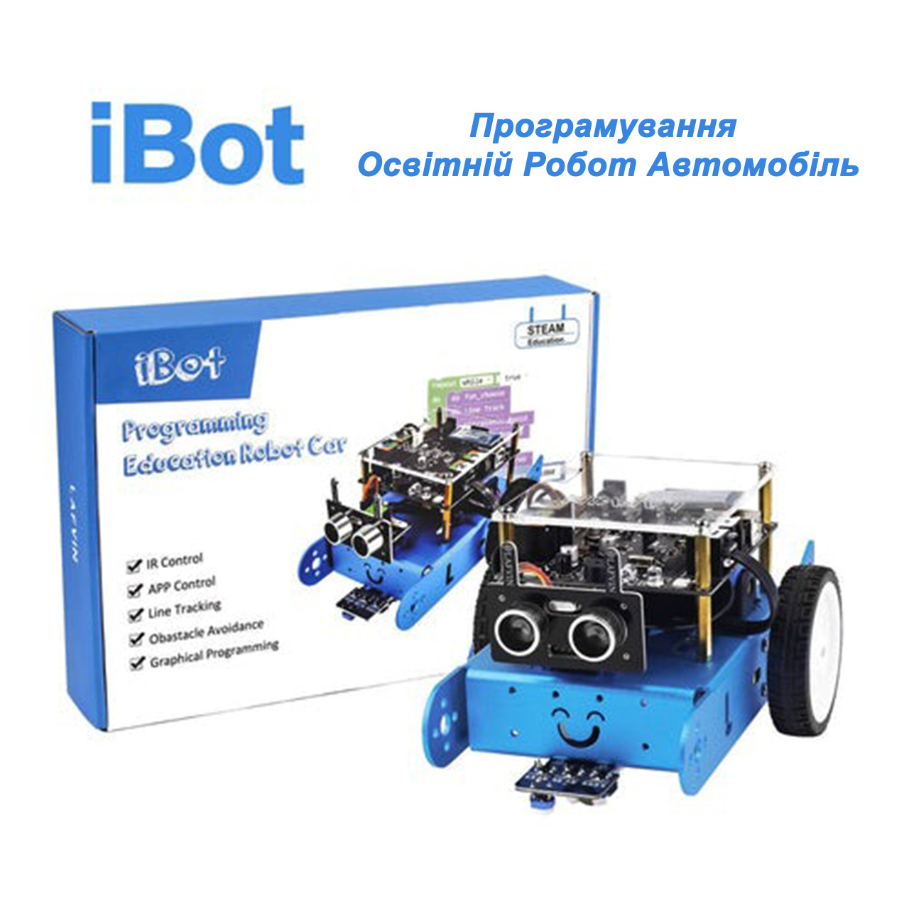 Робот-конструктор iBot LAFVIN Smart Car для навчання програмуванню Arduino  з Bluetooth і ІЧ-пультом, фото 1