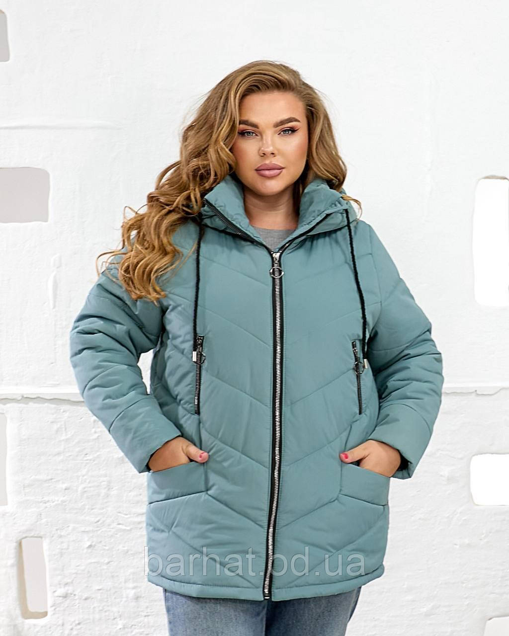 Жіноча зимова куртка великого розміру новинка 2025, фото 1