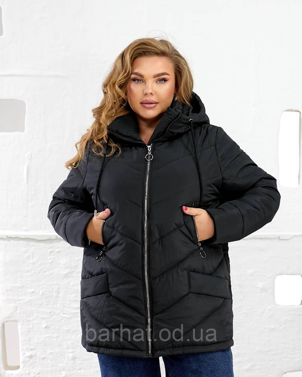 Жіноча зимова куртка великого розміру новинка 2025, фото 1