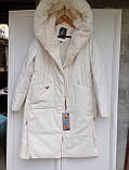 Куртка утеплювач вовна біла  довга пальто жіноче, фото 9