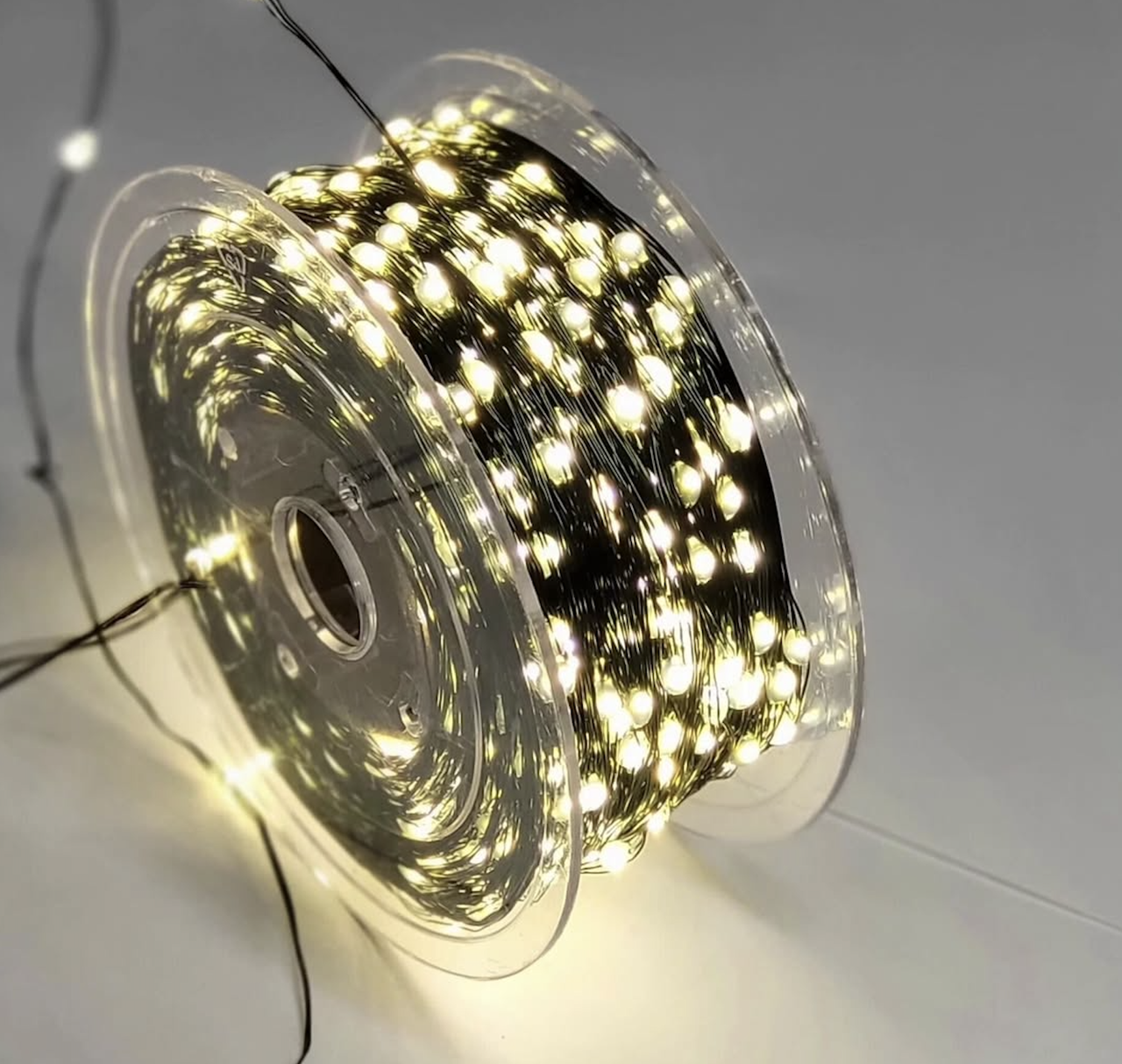 Світлодіодна гірлянда Роса 50 метрів зелений провід, теплий білий, з пультом, на вікно, для дому та на ялинку, водонепроникна, фото 1