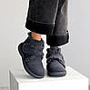 Зручні теплі замшеві зимові сірі черевики на липучці, фото 6