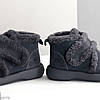 Зручні теплі замшеві зимові сірі черевики на липучці, фото 8