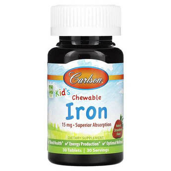 Carlson Kid's Chewable Iron 15 mg 30 таблеток