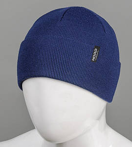 Подвійна вязана шапка з відворотом без підкладки Nord (22230), Т.Синій