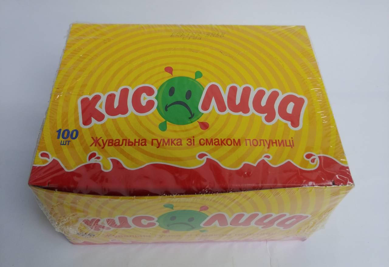 

Кислица жевательная резинка со вкусом клубники 100 штук