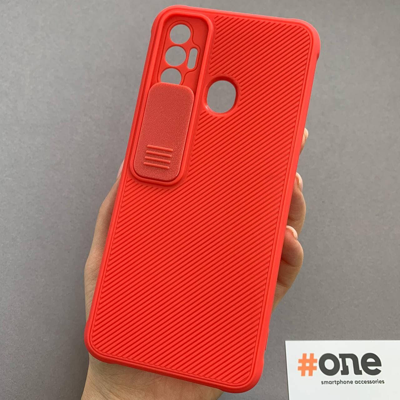 

Чехол для Tecno Spark 7 плотный со шторкой защитой для камеры чехол на телефон техно спарк 7 красный MSH