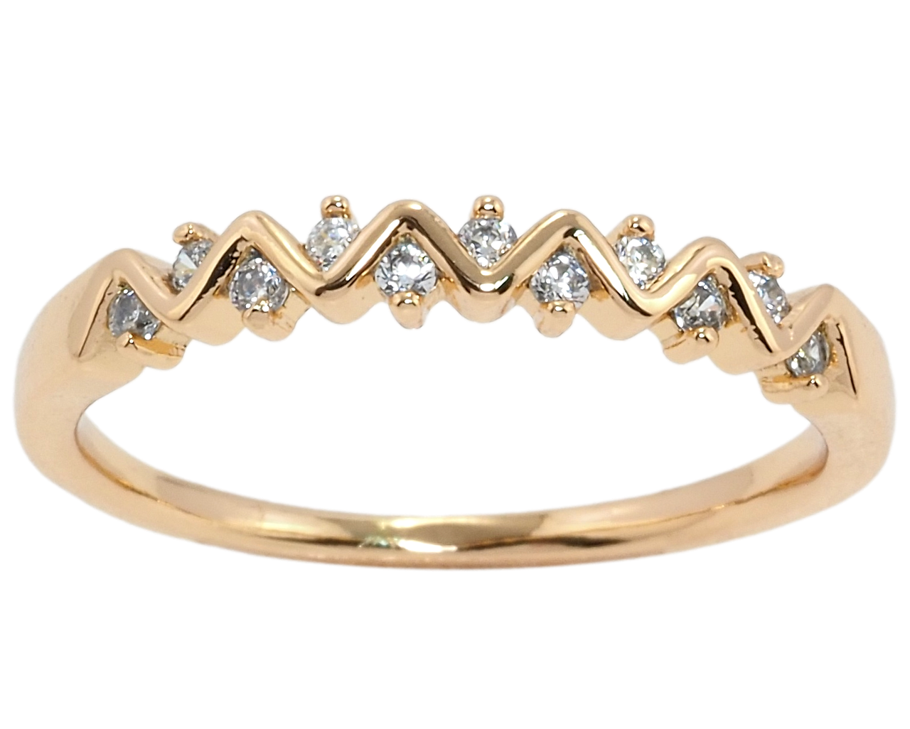 

Кольцо Xuping Позолота 18K "Зигзаг с цирконием" р.18.5,19