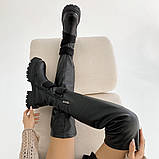 Жіночі зимові ботфорти, стильні чорні ботфорти, Чорні зимові ботфорти, фото 7