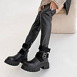 Жіночі зимові ботфорти, стильні чорні ботфорти, Чорні зимові ботфорти, фото 5