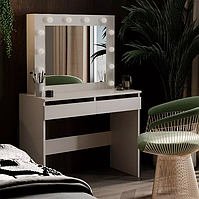 Косметичний столик з дзеркалом і підсвіткою Malta 94×140/75×43 см Кашемір