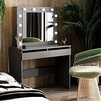 Косметичний столик з дзеркалом і підсвіткою Malta 94×140/75×43 см Графіт