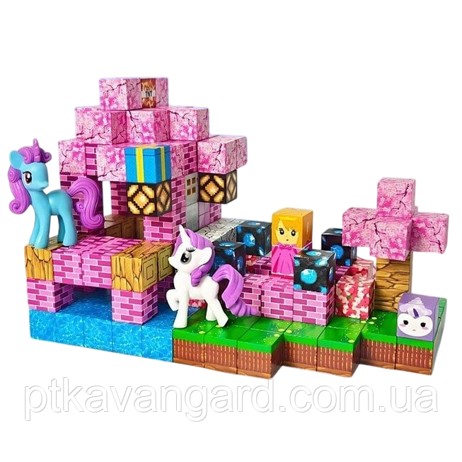 Магнітний конструктор "Поні принцеси" для дівчинки 165 шт магнітні блоки LZCK 506, фото 1