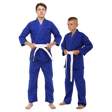 Кімоно для дзюдо HARD TOUCH розмір 120-190 см синій, кімоно для єдиноборства (куртка/штани/пояс)