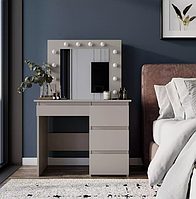 Столик для макіяжу з дзеркалом і підсвіткою Beauty 94×140/75×43 см  Кашемір