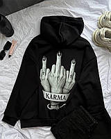 Женский стильный зип худи KARMA Арт. 427 Черный