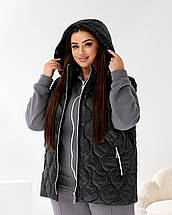 Жіноча жилетка чорна великого розміру батал Розміри: 50-52, 54-56, 58-60, фото 3