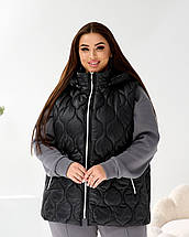 Жіноча жилетка чорна великого розміру батал Розміри: 50-52, 54-56, 58-60, фото 4