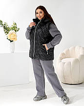 Жіноча жилетка чорна великого розміру батал Розміри: 50-52, 54-56, 58-60, фото 5