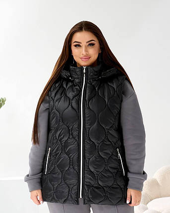 Жіноча жилетка чорна великого розміру батал Розміри: 50-52, 54-56, 58-60, фото 1