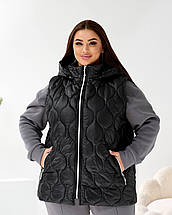 Жіноча жилетка чорна великого розміру батал Розміри: 50-52, 54-56, 58-60, фото 2