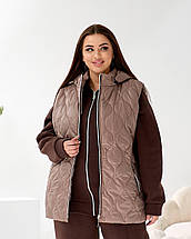 Жіноча жилетка бежева великого розміру батал Розміри: 50-52, 54-56, 58-60, фото 2