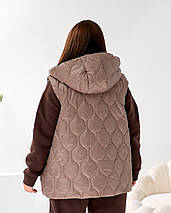 Жіноча жилетка бежева великого розміру батал Розміри: 50-52, 54-56, 58-60, фото 3