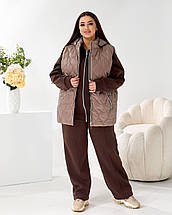 Жіноча жилетка бежева великого розміру батал Розміри: 50-52, 54-56, 58-60, фото 4