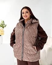 Жіноча жилетка бежева великого розміру батал Розміри: 50-52, 54-56, 58-60, фото 5