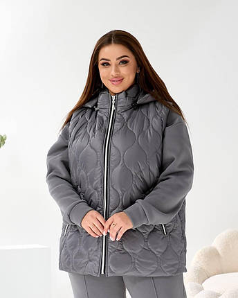 Жіноча жилетка сіра великого розміру батал Розміри: 50-52, 54-56, 58-60, фото 1