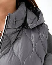 Жіноча жилетка сіра великого розміру батал Розміри: 50-52, 54-56, 58-60, фото 3