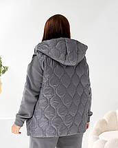 Жіноча жилетка сіра великого розміру батал Розміри: 50-52, 54-56, 58-60, фото 5