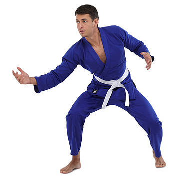 Синє кімоно дзюдо HARD TOUCH 120-190 см, кімоно для єдиноборства (куртка/штани/пояс)